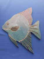 Vintage Wall Hanging handmade Raku Ceramic Fish