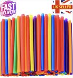 Multicoloured 10mm Wide Straight Jumbo Straws For Milkshakes Etc 200mm Long UK