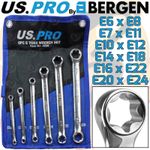 US PRO E-TORX Spanners 6pc Star Torx Double Box Wrench Set Female Torx E6 To E24
