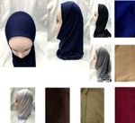 MUSLIM KIDS GIRLS/ADULT HIJAB ISLAMIC HEADSCARF PLAIN SCARF ONE PIECE CHILDREN