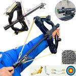 Mini Compound Bow Laser Sight Archery Ball Launcher Rapid Steel Balls Shooting
