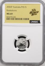 Beautiful 2026 P$15 AUSTRALIA KOOKABURRA 1/10 oz Platinum NGC MS70