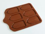 6 cell Large Edible Gift Tags Silicone Chocolate Mould Craft Mold Label Bottle