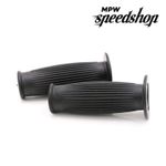 Vintage Cafe Racer / Bobber (7/8'') 22mm Motorcycle Grips - Classic Black