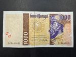 Banco De Portugal 1000 Escudos (13th Print) Vintage Banknote 1996-2000