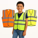 Hi Vis Vest for Children Boys and Girls Reflective Strips on Shoulders by UNEEK