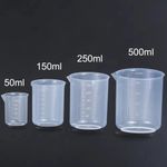 50-500ml 4 set Small Measuring Cup Transparent Jug Tool Kitchen Beaker Plastic