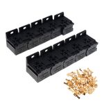 10 PCS Relay Base Holder, 12V/24V 30-80A 5 Pin Socket with 50 Terminals 6.3mm/0.