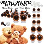ORANGE OWL EYES with PLASTIC BACKS ✅Teddy Bear Making Soft Toy Doll Animal Craft