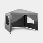 Grey 3x3m Pop Up Gazebo Garden Canopy Tent with Pegs Ropes & Carry Bag