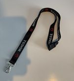 TUDOR Lanyard with Metal Clip, Black/Red/White Colourway