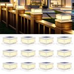 2-12x LED Solar Deck Post Lights Garden Cap Square Landscape Fence Lamps 2 Modes