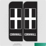 2 x Cornish Car Number Plate Cornwall Vinyl Self-Adhesive Stickers