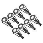 4.0mm Fishing Rod Tip Repair Kit, 8pcs Stainless Steel Pole Ring Guide, Black