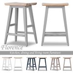 Florence Bar Stool.Elegant stool with large wooden seat and foot rest. QUALITY