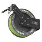 Sealey SA841HV Steel Retractable Air Hose Reel Line 15m 10mm High Visibility TPR