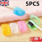 5 x Portable Toothbrush Head Cover Travel Camping UK Holder Brush Cap Case Set.