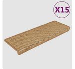 vidaXL 15x Stair Mats Sisal Look Self Adhesive 65x21cm Non Slip Stair Treads