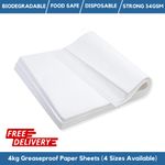 Greaseproof Paper Sheets | Food Wrapping Paper 4kg Fish & Chips Paper 4 Sizes
