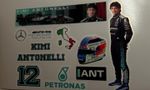 Kimi Antonelli Mercedes f1 driver Stickers Vinyl  Printed & Cut size  4 to 13cm