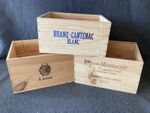 Wooden Wine Box Crate x3- CLEARANCE BOXES - Hamper, Project, Storage, Wedding