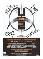 U2 ENTIRE GROUP AUTOGRAPHED SIGNED A4 POSTER PHOTO PRINT