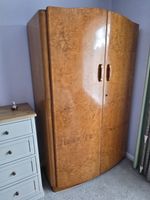 Art Deco style 1930s English made Czech Walnut ladies wardrobe, great condition