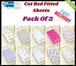 2 x Cot Bed Fitted Sheets Soft Polycotton Baby Toddler Bedding 60x120,70x140cm