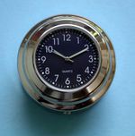MEGA-QUARTZ MOTORCYCLE STEM NUT CLOCK black dial