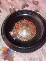 16 Inch/40cm Roulette Wheel Set Including Felt,  Chips, Rake