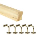 Pine HR Wall Mounted Handrail Kit with Brass Brackets
