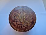 Antique Italian Burl Wood Box with fruit wood inlay Renaissance Style c1860s 