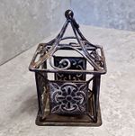 Heavy Black Steel Gothic Candle Lantern Tea Light Holder Garden Patio Retro