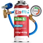 Refrigerant EISFRO 5-in-1 R134a Air Conditioner Replacement Gas SET Hose Sealant 