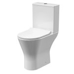 Baswich Comfort Height Rimless Toilet Pan, Cistern & Soft Close Seat - 845x380x6