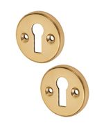 Brass Victorian Open Escutcheons – Pair Traditional Keyhole Covers 40mm
