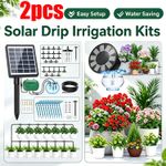 50FT Automatic Garden Solar Drip Irrigation System Kit,Auto Watering Kit DIY UK