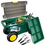 Wheeled Portable Tool Storage Weeding Stool Cart Garden Kneeler