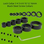 Lock Collar 3 4 5 6 8 10 12 16mm Black Steel Screw Collars for Shaft Leadscrew
