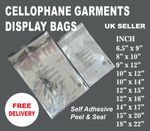 CELLOPHANE CLEAR CELLO BAGS DISPLAY GARMENT SELF ADHESIVE PEEL&SEAL PLASTIC OPP