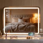 Hollywood Large Makeup Mirror Vanity Dimmable LED 3 Color Light Extra Bright