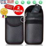 2X Car Key Signal Blocker Pouch Faraday Bag RFID Blocking Case | Fob Protection