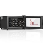 FOHERE Wine Cooler Fridge 8 Bottles Table Top Wine Fridge with Glass Door 22