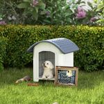 PawHut Plastic Outdoor Dog Kennel with Removable Floor, Waterproof Roof