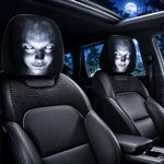 2Pcs Halloween Horror Car Headrest Covers Creepy Ghost Universal Seat Cover