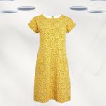 Ex Weird Fish Women’s Organic Cotton Jersey Dress in Yellow Floral