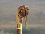 Hand Carved Bird Wooden Walking Stick Handmade Wooden Cane Gift