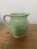 Vintage Floral Art Deco 1580 size 4 Jug Made In England Rare Retro Green Ceramic
