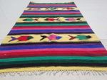 Vintage Handmade Traditional Pictorial Multicolor Kilim Rug Carpet 194x116cms