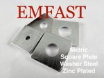 6mm 10mm 12mm 16mm 20mm Metric Square Plate Washers Steel Zinc Plated 50mm